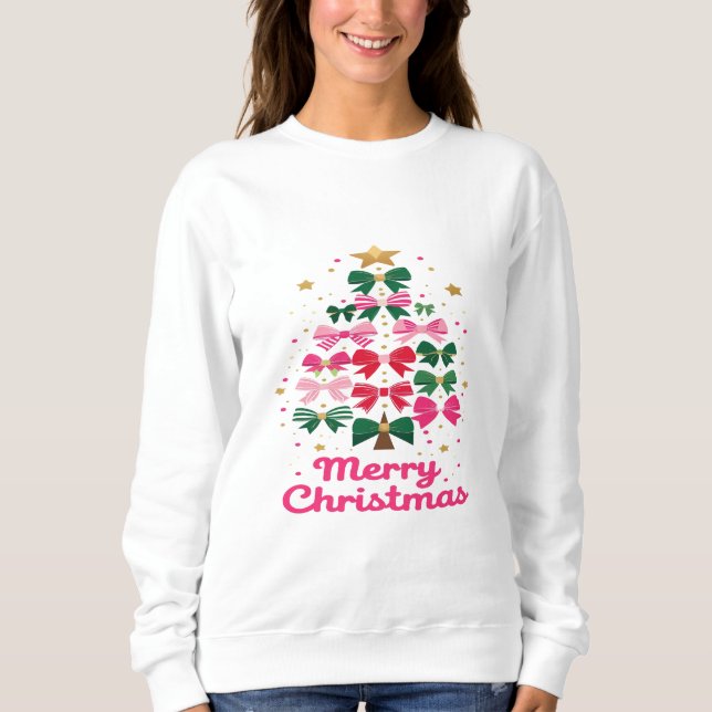 Camiseta Bow Tree – Merry Christmas in Style (Frente)