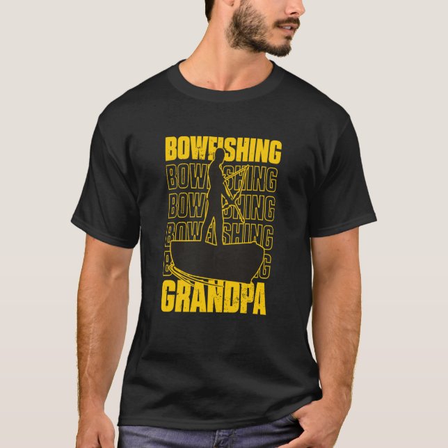 Camiseta Bowfishing Grandpa Bow Fishing Grandfather  2 (Frente)