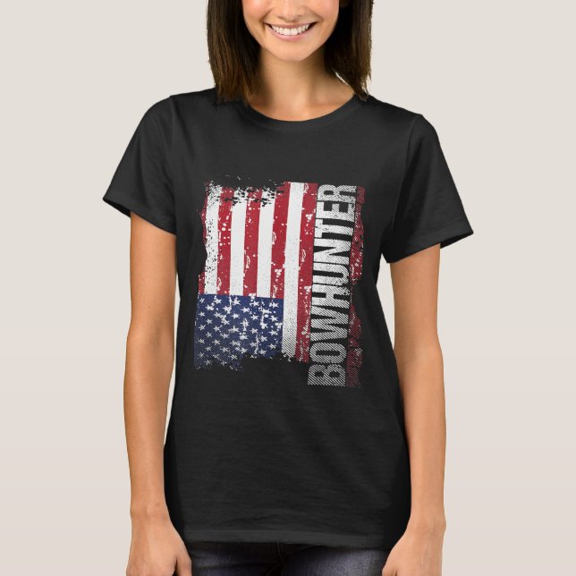 Camiseta Bowhuning USA Flag Archery (Frente)