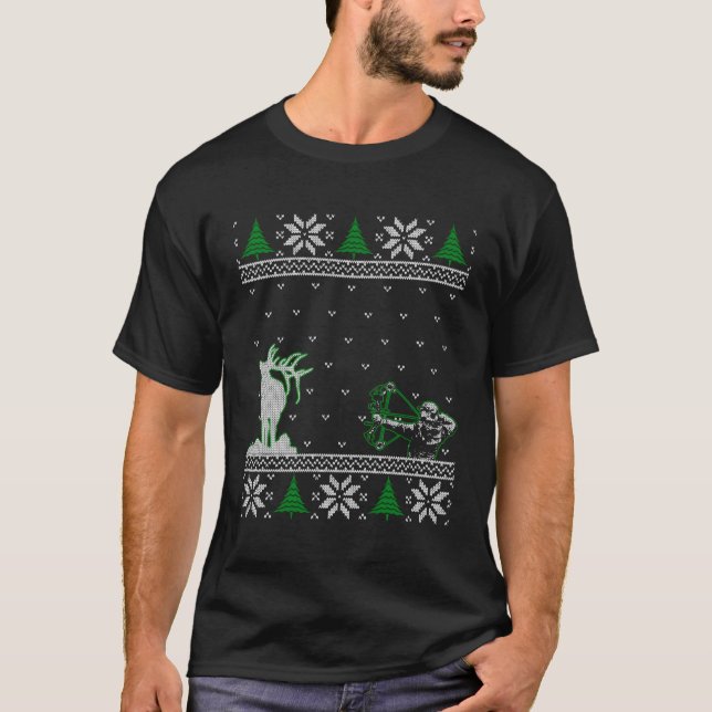 Camiseta Bowhunters Ugly Deer Hunting Sweater Para Presente (Frente)