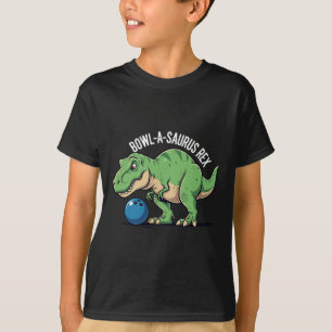 Camiseta Bowl-a-saurus Rex Dinossauro Engraçado Humor de Bo