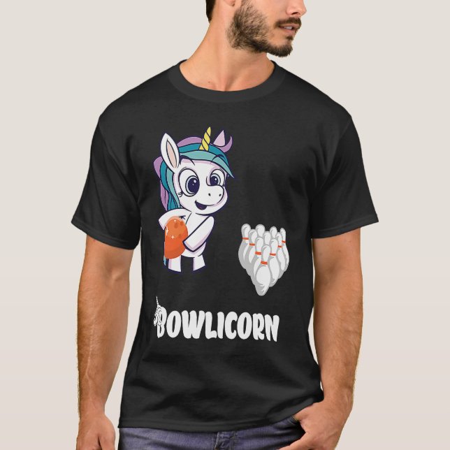 Camiseta Bowler Bowling Unicorn Strike Bowling Pin Bowling  (Frente)