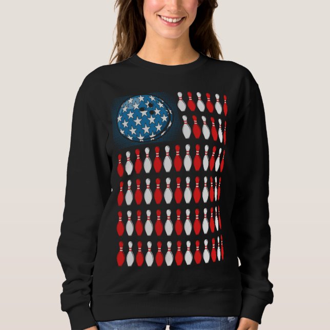Camiseta Bowling America Flag  Bowling Players &  Costume (Frente)