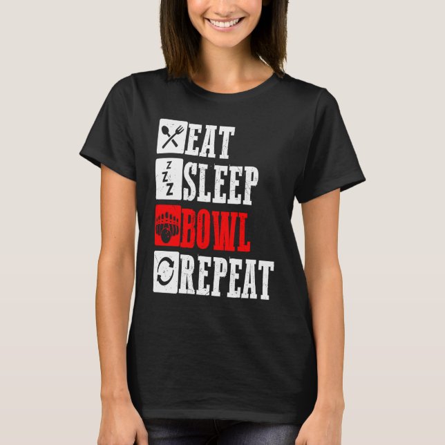 Camiseta Bowling Ball Pin Bowler Strike Bowling Fanatic Bow (Frente)