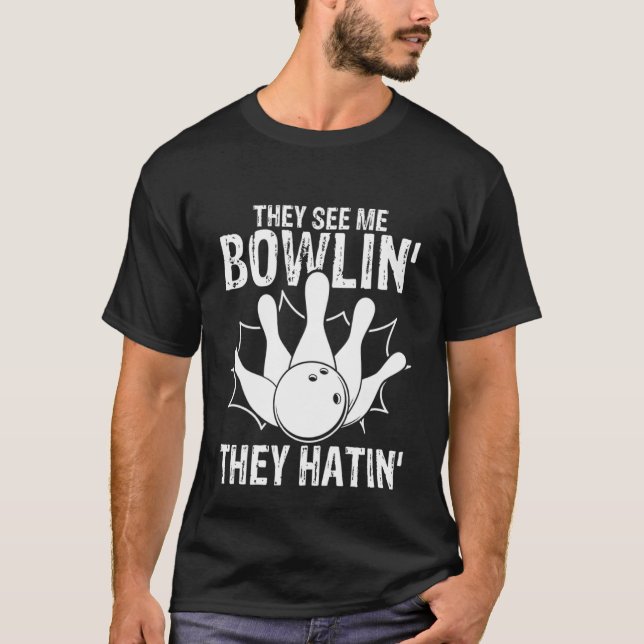 Camiseta Bowling Ball Pin Bowler Strike Bowling Fanatic Bow (Frente)