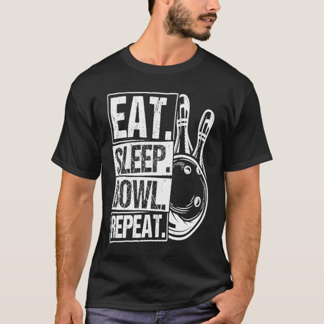 Camiseta Bowling Ball Pin Bowler Strike Bowling Fanatic Bow (Frente)