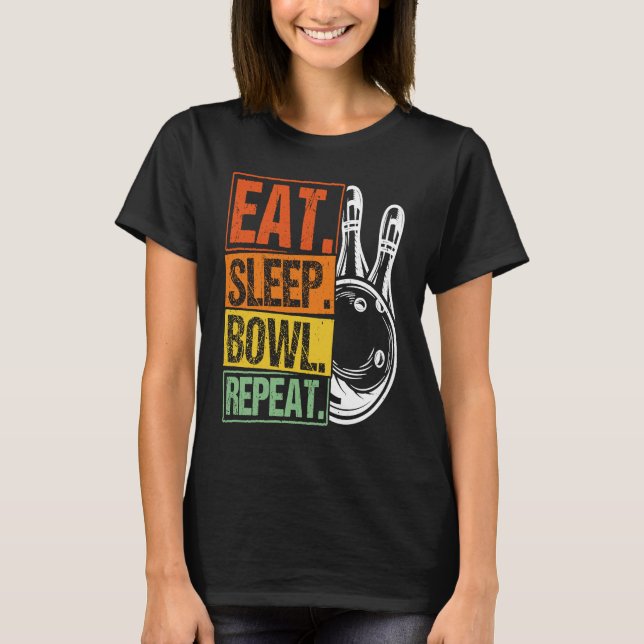 Camiseta Bowling Ball Pin Bowler Strike Bowling Team Bowlin (Frente)