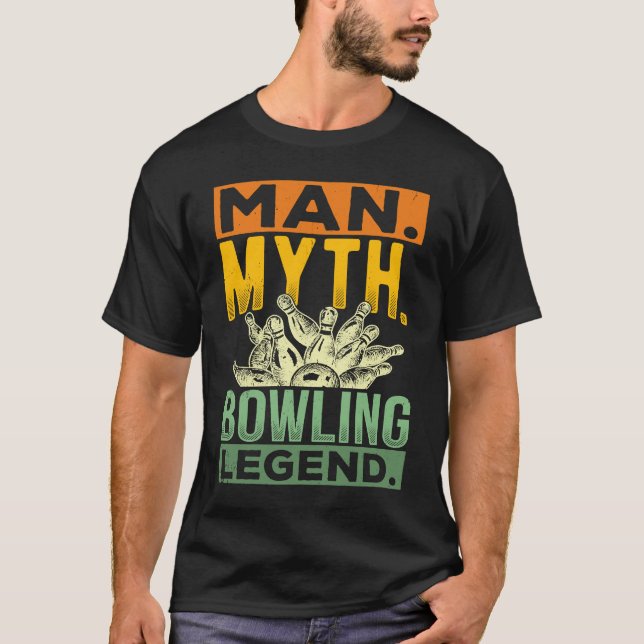 Camiseta Bowling Ball Pin Bowler Strike Team Bowling Alley  (Frente)
