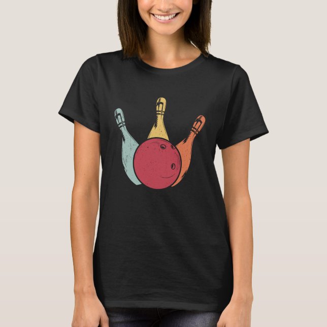 Camiseta Bowling Ball Pins Bowler Strike Bowling Legend Bow (Frente)