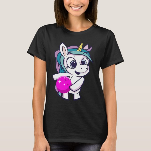 Camiseta Bowling Ball Unicorn Bowling Team Strike Bowler Bo (Frente)