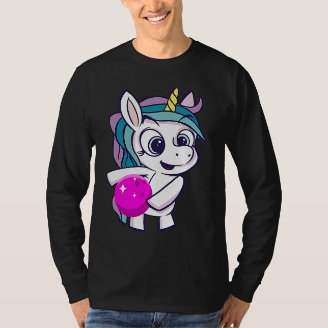 Camiseta Bowling Ball Unicorn Bowling Team Strike Bowler Bo (Frente)