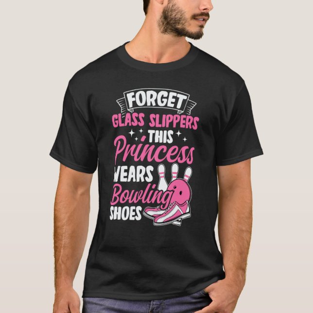 Camiseta Bowling Girl Princess Pin Bowler Strike Team Bowli (Frente)