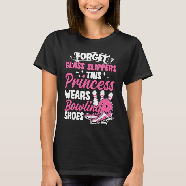 Camiseta Bowling Girl Princess Pin Bowler Strike Team Bowli (Frente)