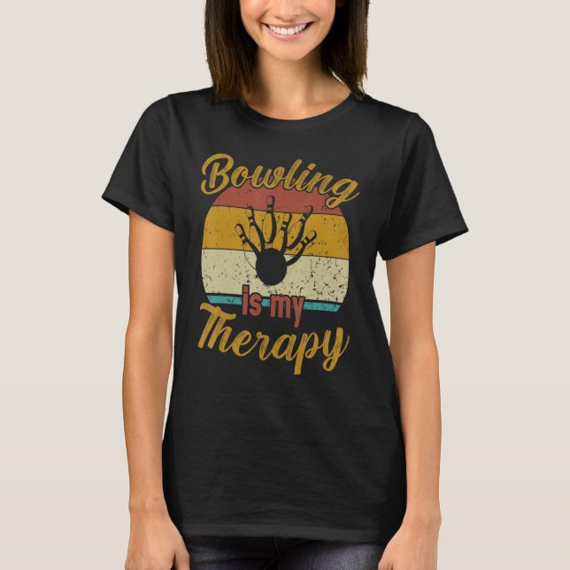 Camiseta Bowling Is My Therapy Retro Bowling (Frente)
