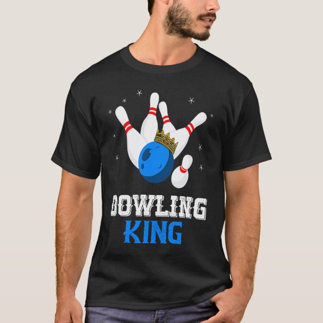 Camiseta Bowling King Crown Bowler Bowling Team Strike Bowl (Frente)