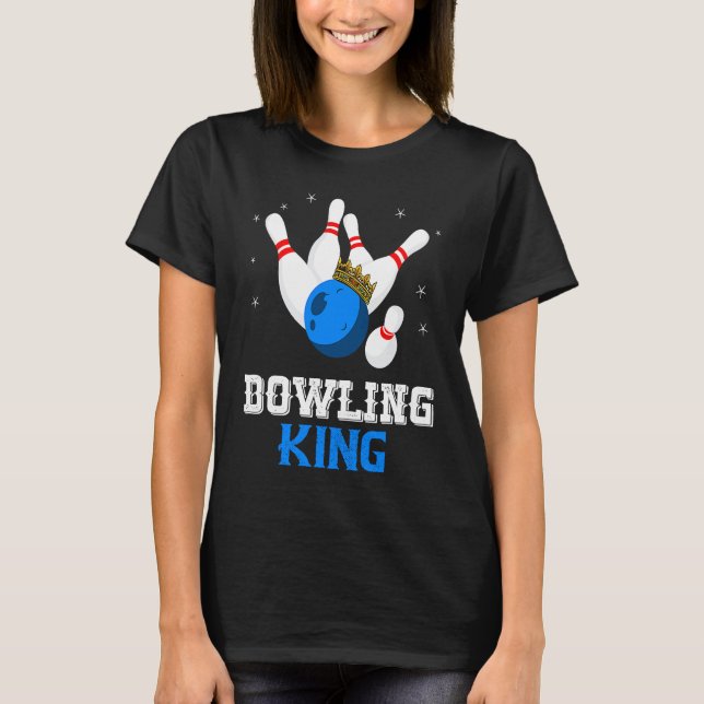 Camiseta Bowling King Crown Bowler Bowling Team Strike Bowl (Frente)