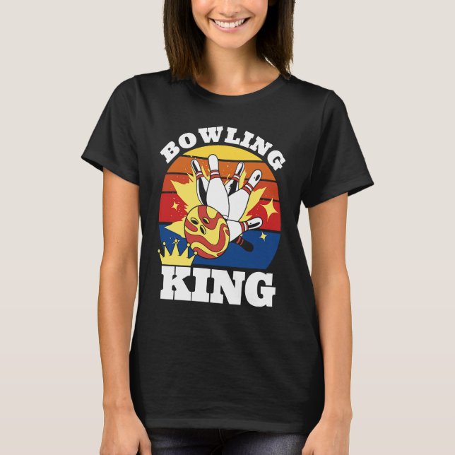Camiseta Bowling King Evolution of Man Bowling (Frente)