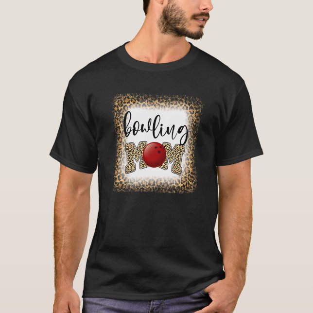Camiseta Bowling Mom Leopard  Bowling Mom Mother's Day 2022 (Frente)