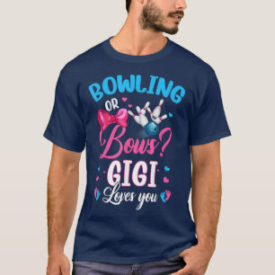 Camiseta Bowling or Bows Gigi Loves You Gender Reveal Pink