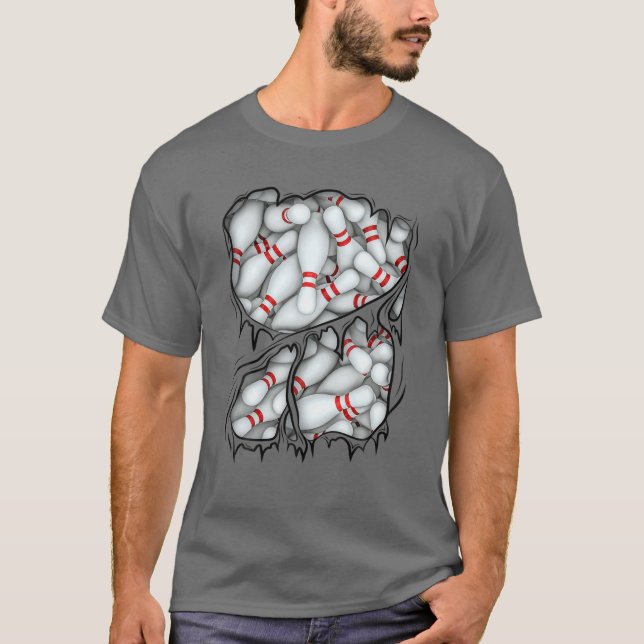Camiseta Bowling Pins Inside Sport Halloween Bowler Costume (Frente)