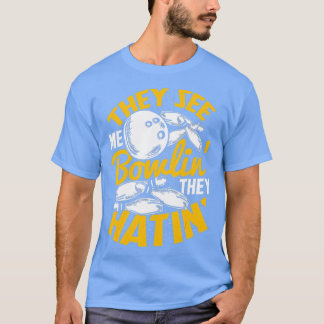 Camiseta Bowling Roll Pins Strike Bowler Sports Team