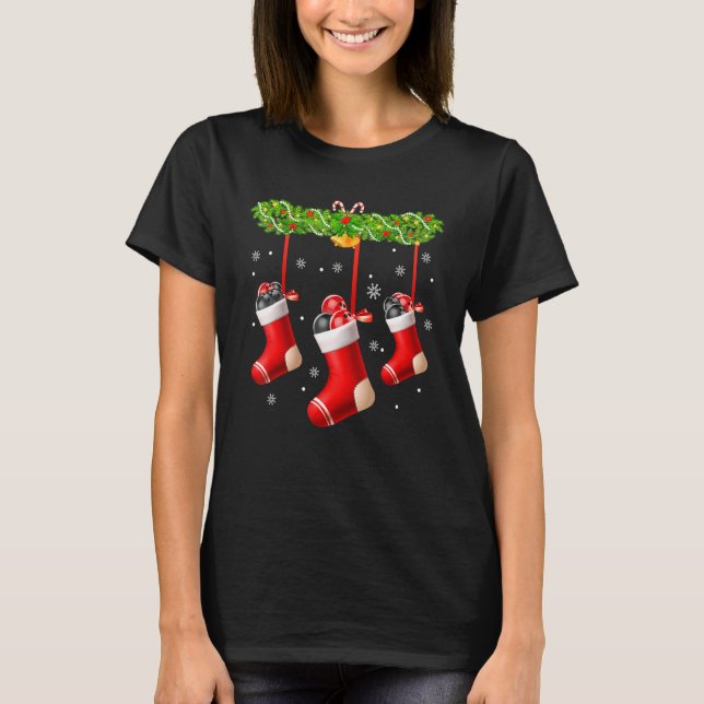Camiseta Bowling Socks Christmas Tree Pajama Matching Famil (Frente)