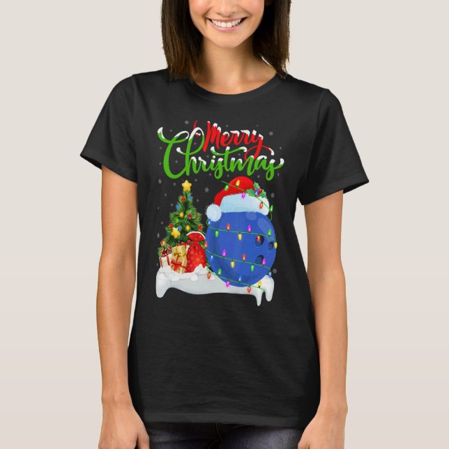 Camiseta Bowling Sports   Xmas Decoration Santa Bowling Chr (Frente)