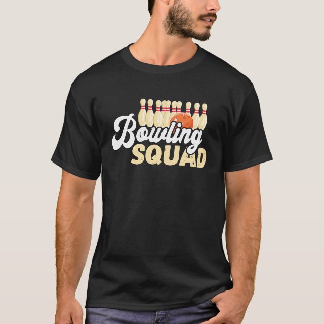 Camiseta Bowling Team Bowling Squad Bowler Bowling Pin Stri (Frente)