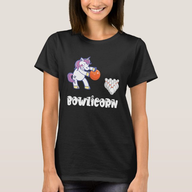 Camiseta Bowling Unicorn Bowling Team Bowler Bowling Pin St (Frente)