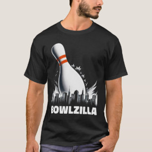 Camiseta Bowlzilla Destruindo Cidade Dez Pinos Homens Crian