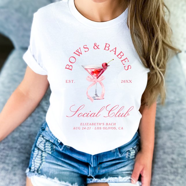 Camiseta Bows & Babes Coquette Cherries Despedida de Soltei (Criador carregado)