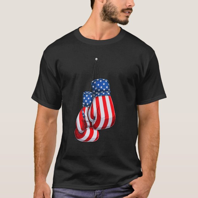 Camiseta Box Luvas American Flag 4º Do Julho Boxing (Frente)