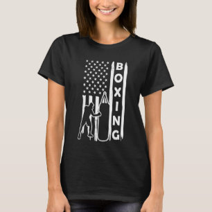 Camiseta Boxage vintage, EUA, estilo de socorro da bandeira