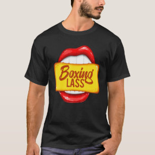 Camiseta Boxas Lábios Vermelhos Grandes Sarcásticas Mulhere