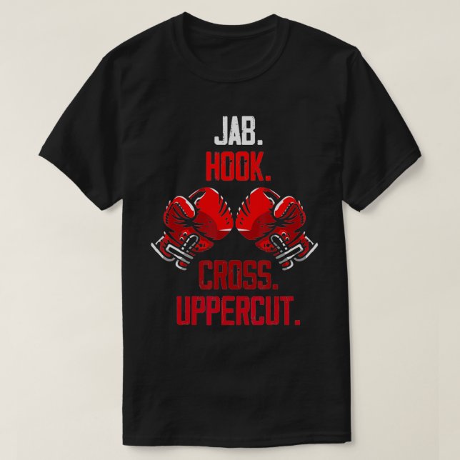 Camiseta Boxas Luvas Comandos Jab Hook (Frente do Design)