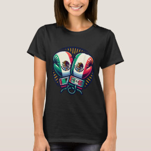 Camiseta Boxas luvas México Boxing Vintage Bandeira mexican