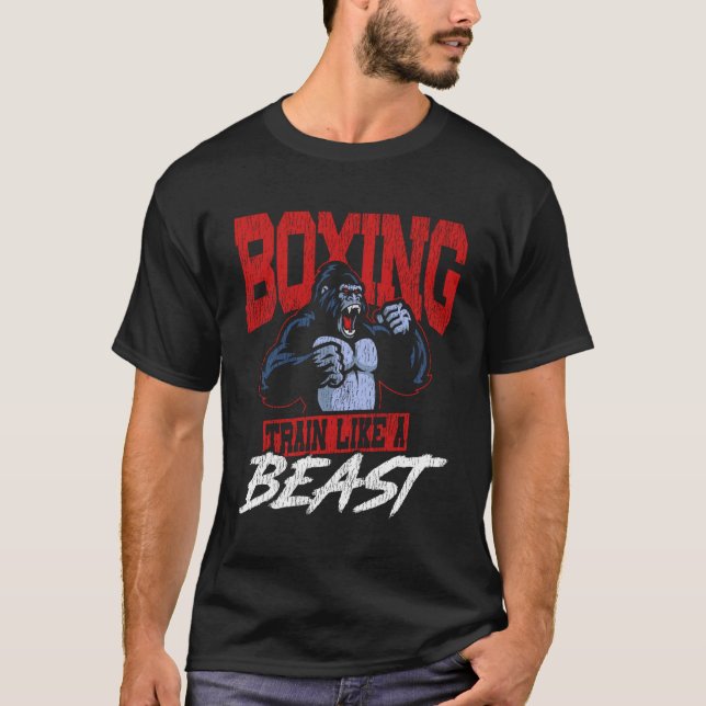 Camiseta Boxe Boxe Treine Como Uma Fera (Frente)