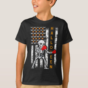 Camiseta Boxe de Esqueleto Halloween Boxeador Kickboxing Mm