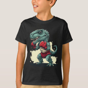 Camiseta Boxe Dinossauro Boxeador Dinossauro Kickboxing T-r