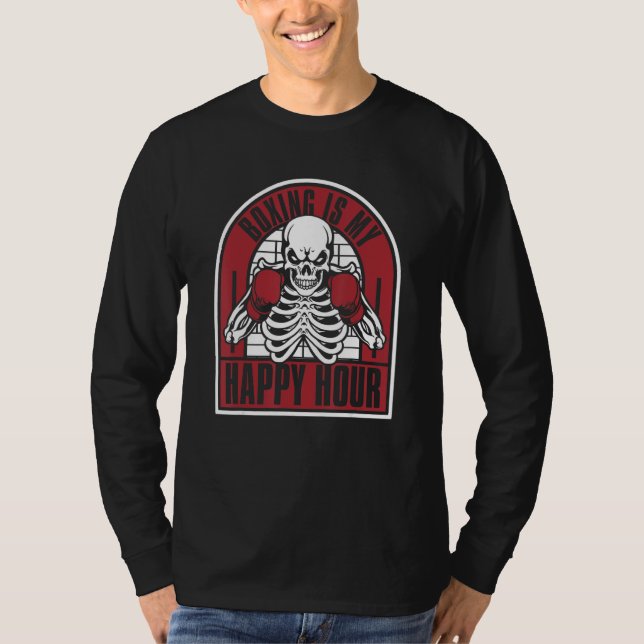 Camiseta Boxe É Minha Hora Feliz Boxeador Tailandês Kickbox (Frente)