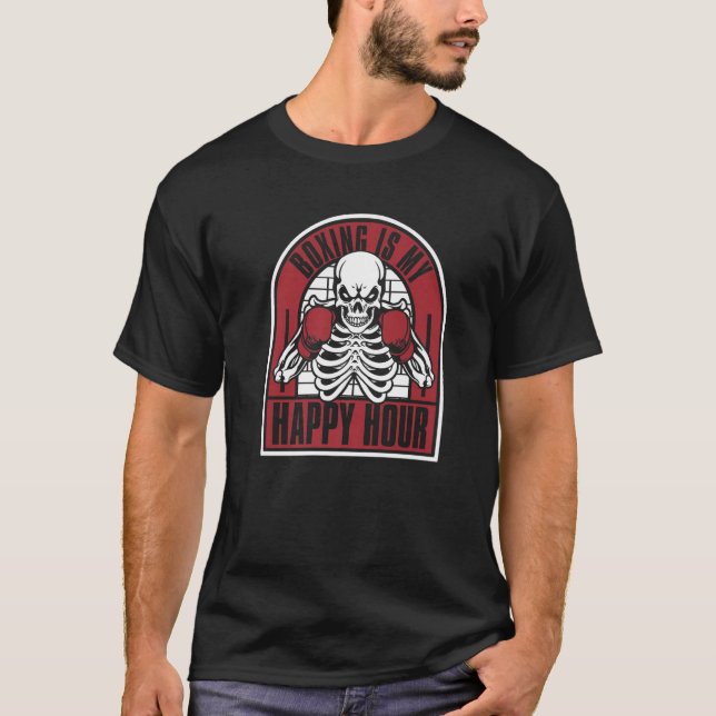 Camiseta Boxe É Minha Hora Feliz Boxeador Tailandês Kickbox (Frente)