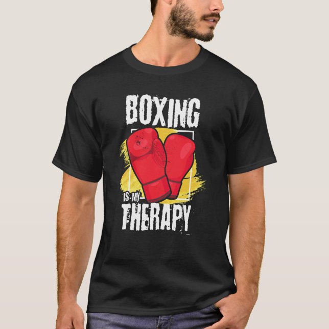 Camiseta Boxe É Minha Terapia  boxe atleta (Frente)