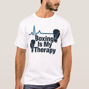 Camiseta Boxe É Minha Terapia Design Fofo Pastel