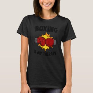 Camiseta Boxe É Minha Terapia Mulheres Boxe Esporte Amor