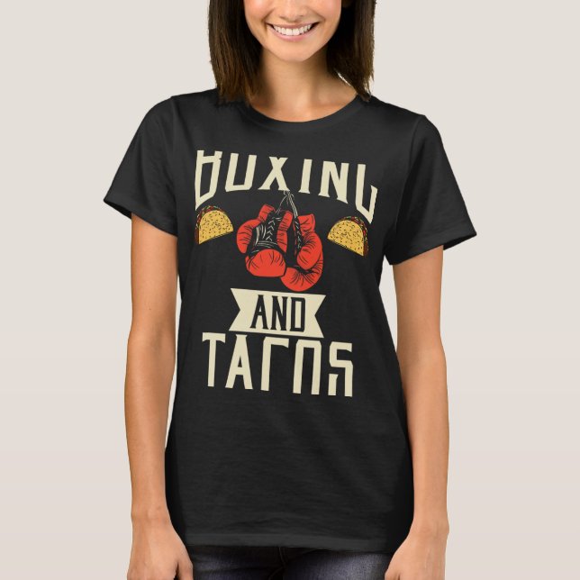 Camiseta Boxe E Tacos Comida Mexicana Amor Taco  (Frente)