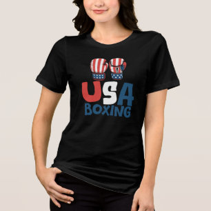 Camiseta Boxe EUA, Design de Boxe da Bandeira Americana