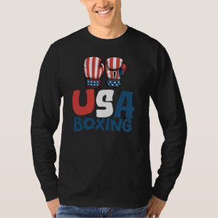 Camiseta Boxe EUA, Design de Boxe da Bandeira Americana
