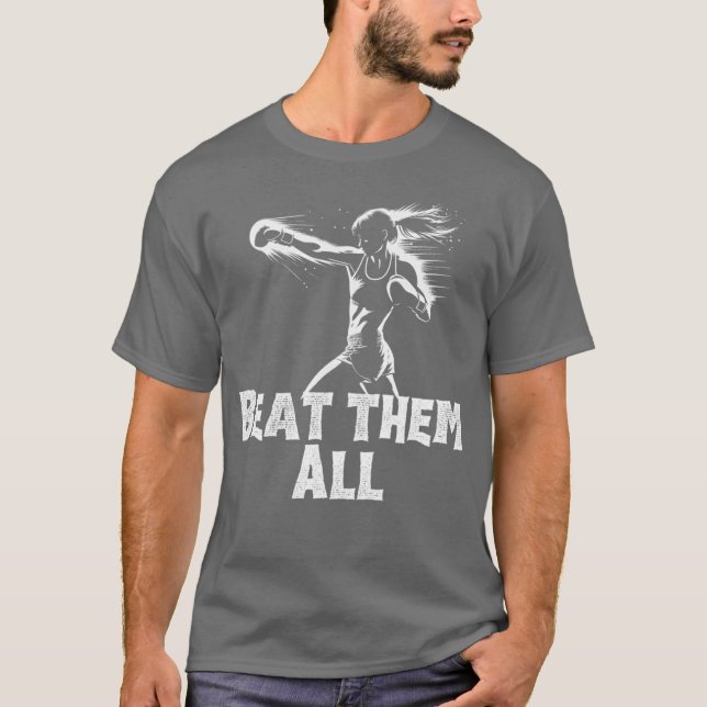 Camiseta Boxe feminino - Derrote todos (Frente)