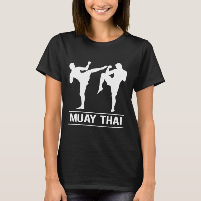 Camiseta Boxe Tailandesa Kickboxing Lutadores de MMA Muay T (Frente)