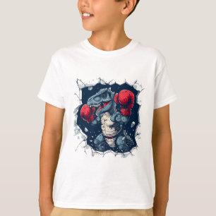 Camiseta Boxeador Dinossauro Boxe T-rex Kickboxing Dino Box